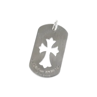 Chrome Hearts Cutout Cross Large Dog Tag Pendant Top SV925 "Silver"