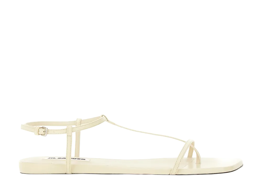 Jil Sander Women's Leather Sandal "White"