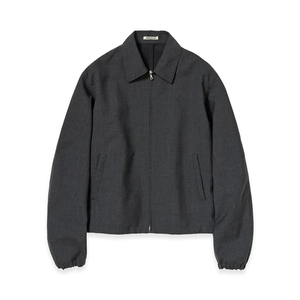 AURALEE Bonded Tropical Wool Zip Blouson "Top Charcoal"