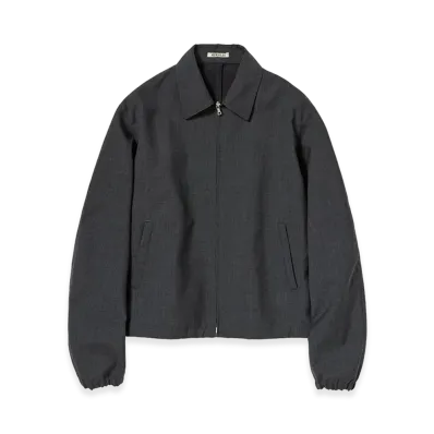 AURALEE Bonded Tropical Wool Zip Blouson "Top Charcoal"