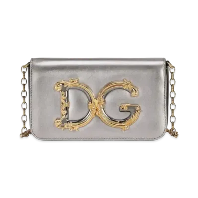 Dolce&Gabbana DG Girls Clutch Mold Lenapa Leather "Silver"