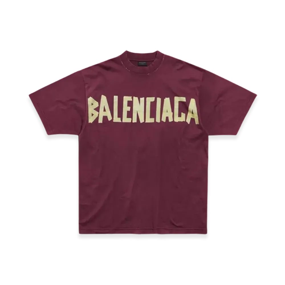BALENCIAGA Tape Type Medium Fit T-Shirt "Dark Red"