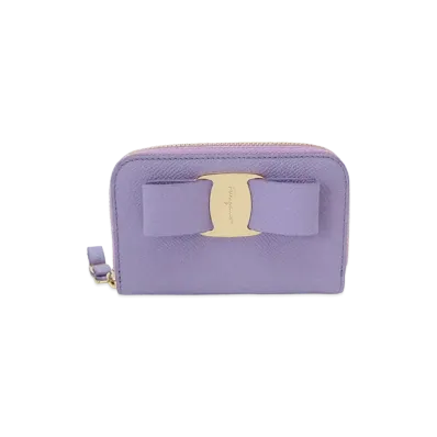 Salvatore Ferragamo Vara Bow Business Card Holder "Purple"