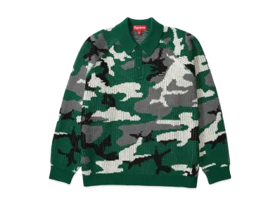 Supreme Small Box Polo Sweater (25FW) "Green Camo"