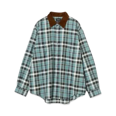BEAMS Check Work Shirt "Dusty Blue"