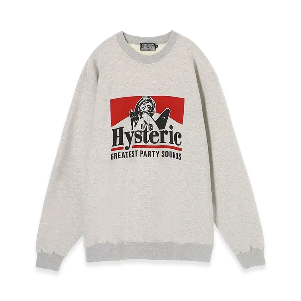 HYSTERIC GLAMOUR Greatest Party Sounds Sweatshirt "Top Gray"