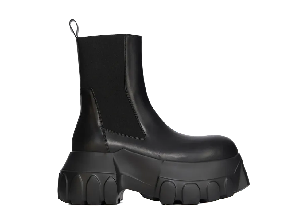 Rick Owens FW26 Tower Beatle Mega Tractor Washed Calf Leather "Black"