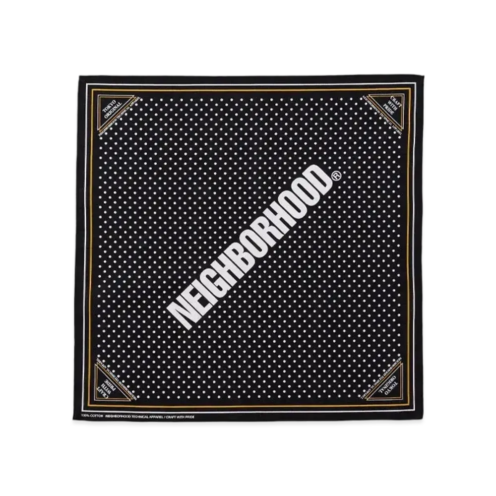 NEIGHBORHOOD Dot Bandana "Black"