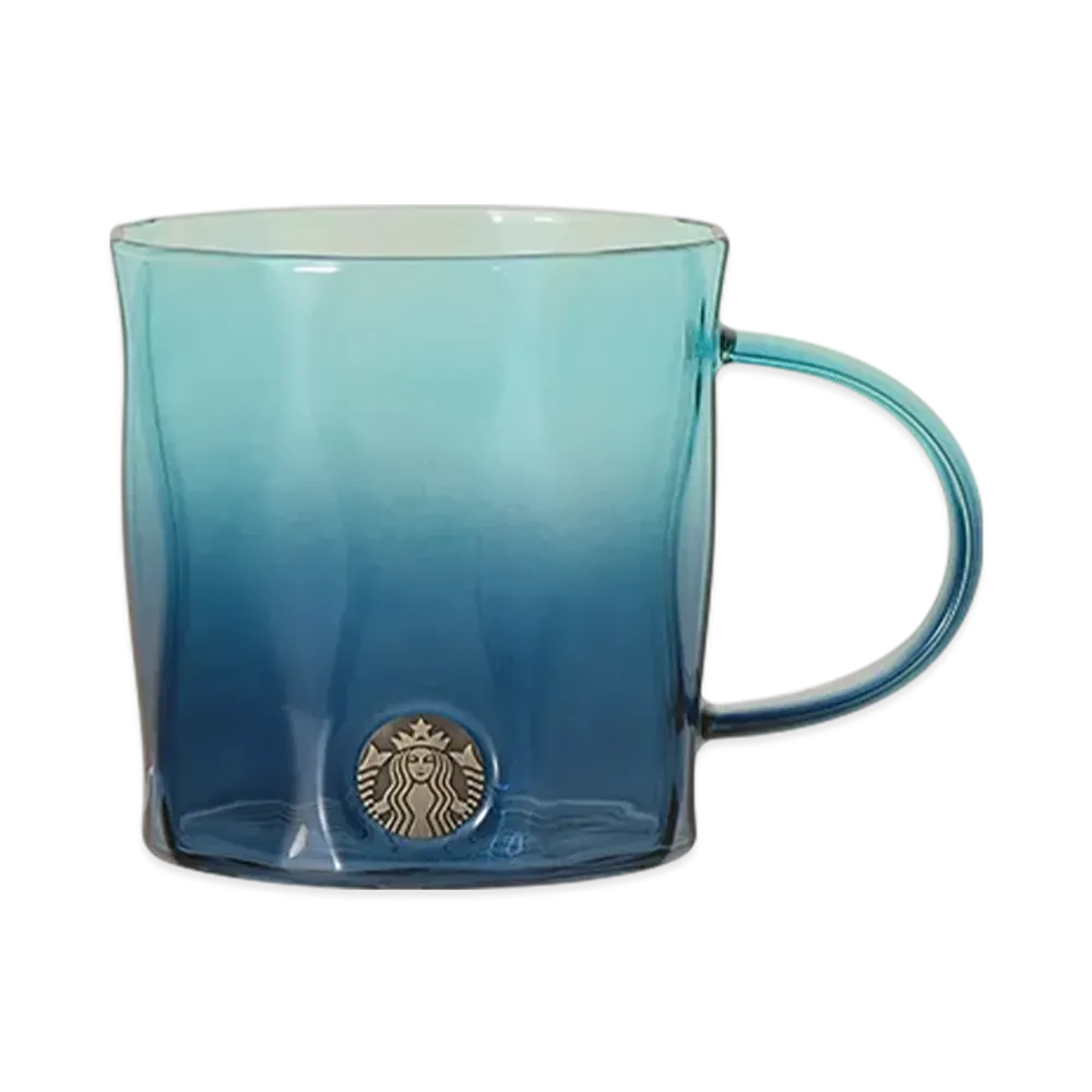 STARBUCKS Heat-Resistant Glass Mug Medal Dual 355ml "BlueGradient"