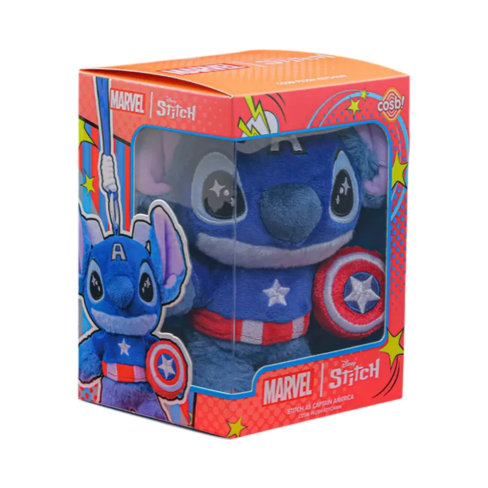 Hot Toys "Hot Toys Zakka" -Marvel | Stitch- Cosbi Plush Keychain: Stitch / Captain America