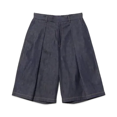 BEAMS FUTURE ARCHIVE One Tuck Denim Shorts "Indigo"