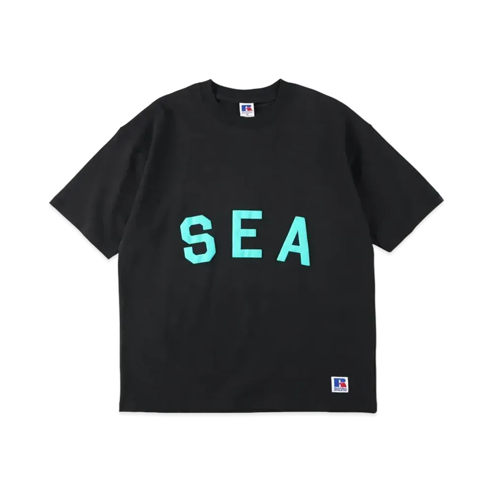 WIND AND SEA x RUSSELL ATHLETIC x ATMOS S/S TEE "Black"