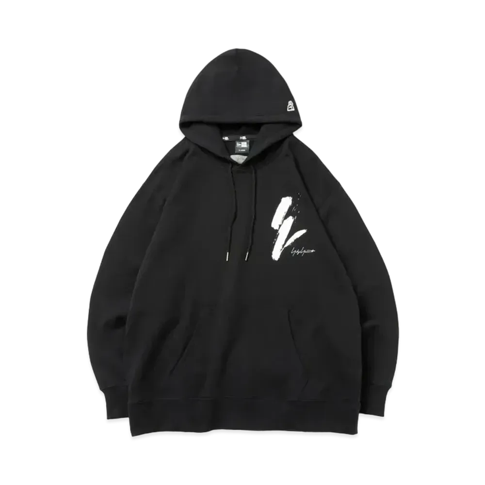 NEW ERA x Yohji Yamamoto FW23 Signature Logo Y Motif Lined Oversized Pullover Hoodie "Black"