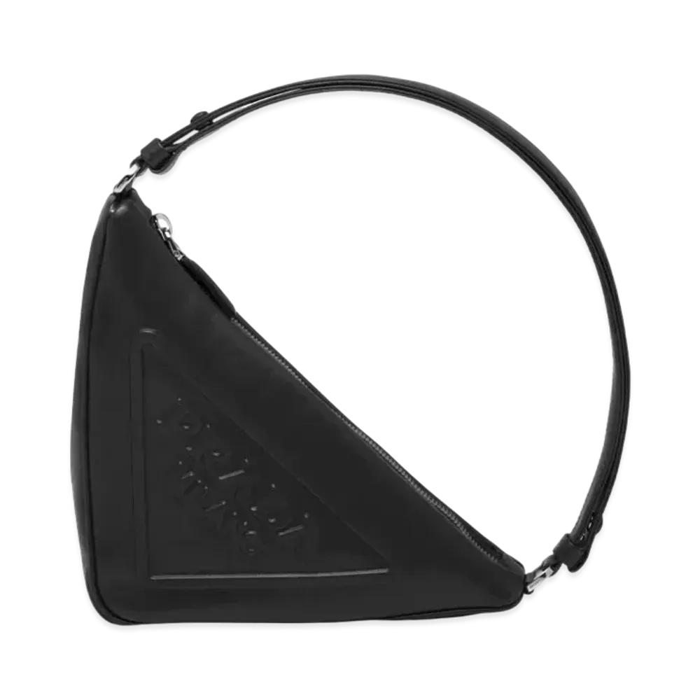 PRADA Triangle Leather Pouch "Black"