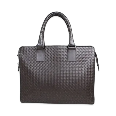 Bottega Veneta Lambskin Hand Bag "Dark Brown"