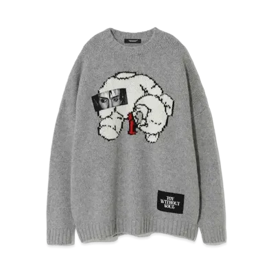 UNDERCOVER Wool Knit Pullover "Light Gray"