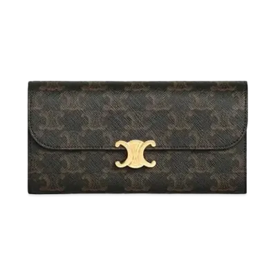 CELINE Large Flap Wallet Triomphe "Tan"