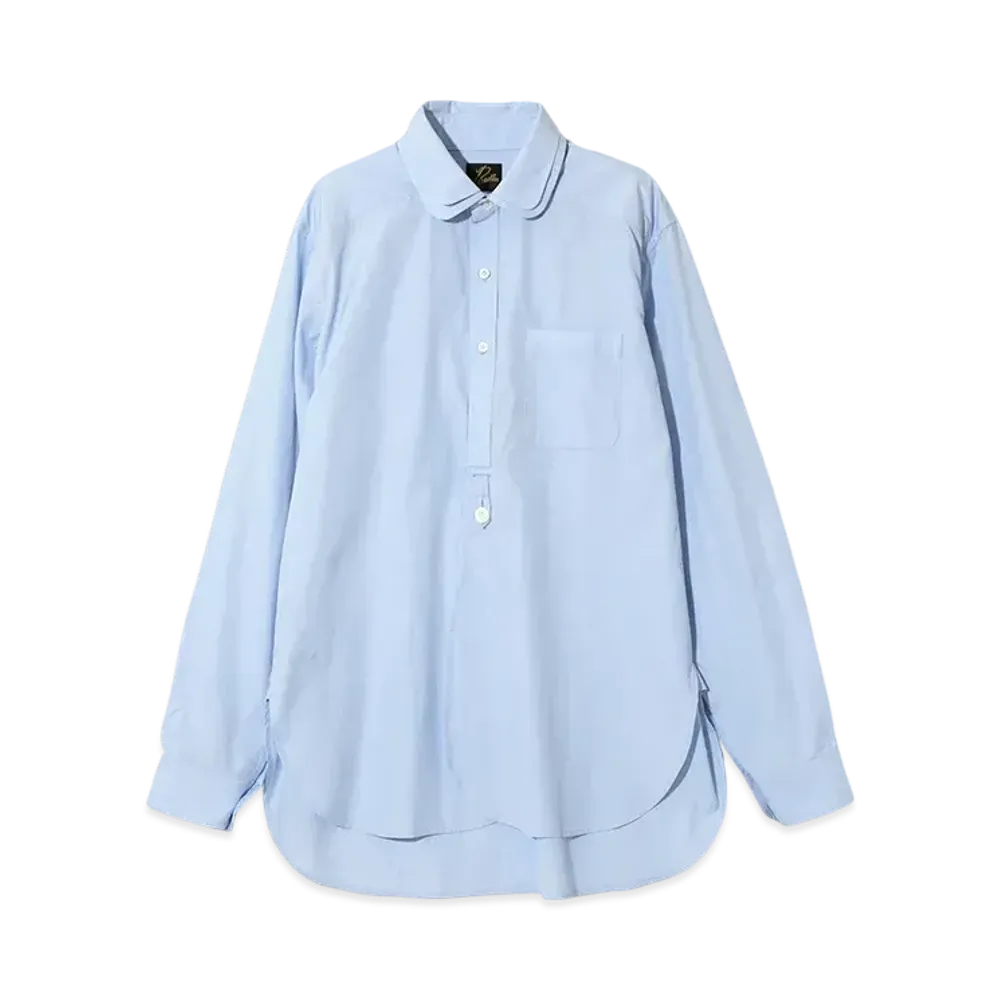 NEEDLES Double Round Collar EDW Shirt - Cotton Broadcloth "Blue"