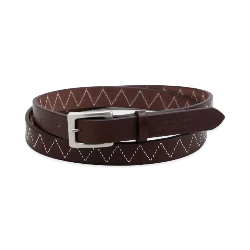 NEIGHBORHOOD Leather Narrow Belt "Brown"
