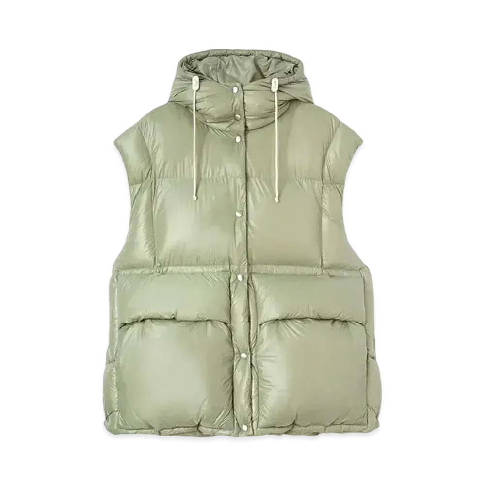 Jil Sander Women's Quilted Down Vest "Pastel Green"