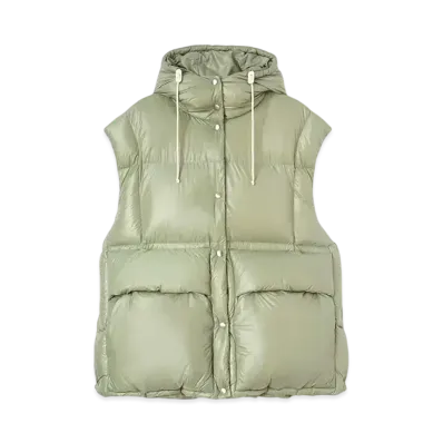 Jil Sander Women's Quilted Down Vest "Pastel Green"