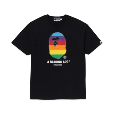A BATHING APE Crystal Ape Head Oversized Tee "Black"