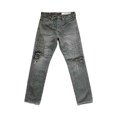 KAPITAL 14oz BLACK DENIM 5P MONKEY CISCO(3year加工)"Black"