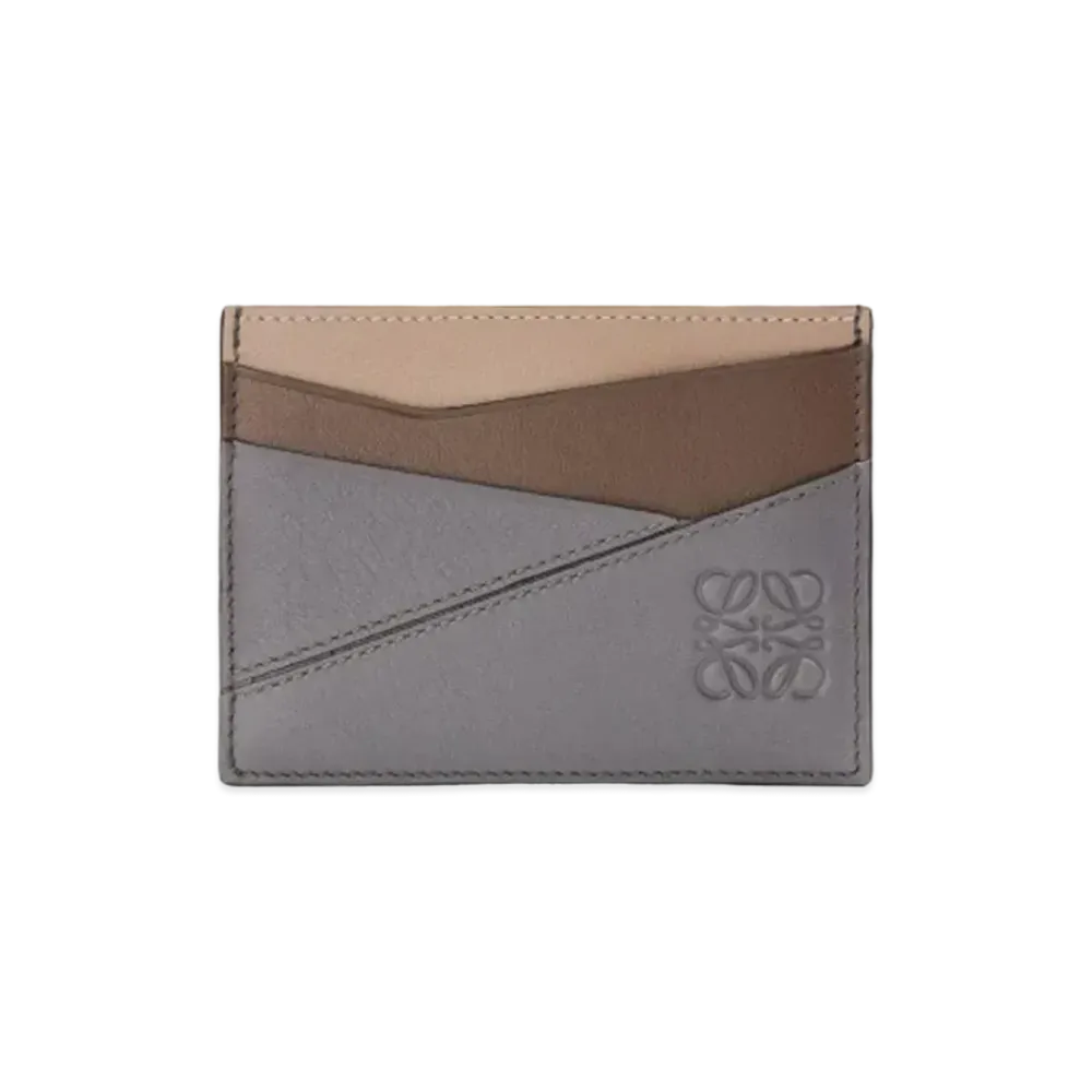 LOEWE Puzzle Plain Cardholder In Classic Calfskin "Grey / Tundra"