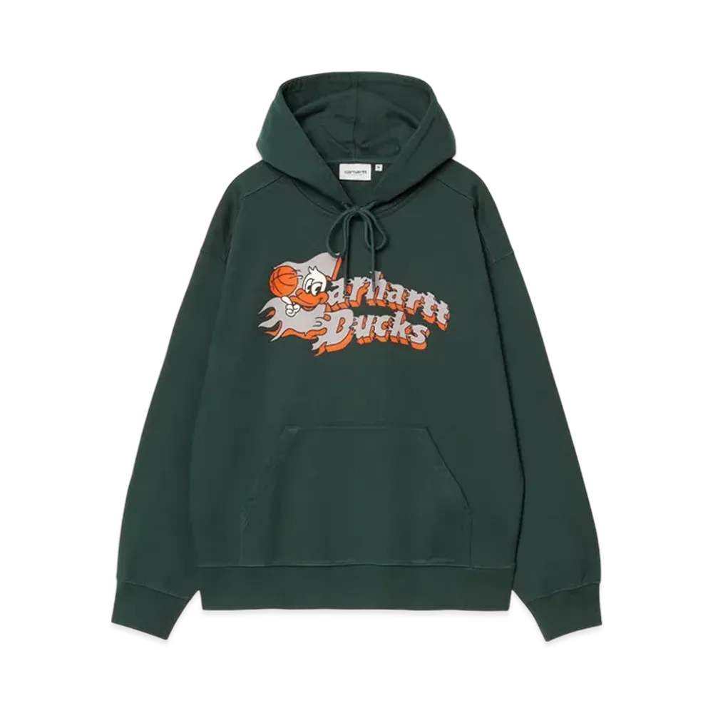 Carhartt WIP Hooded Flaming Ducks Sweat "Conifer"
