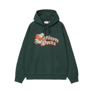 Carhartt WIP Hooded Flaming Ducks Sweat "Conifer"
