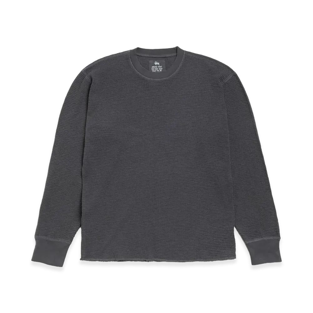 Stussy Pigment Dyed LS Thermal "Faded Black"