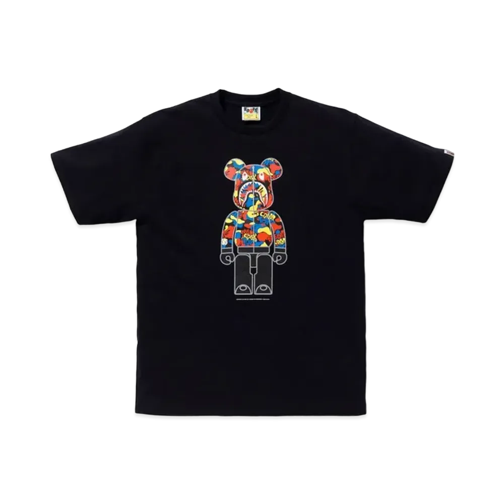 A BATHING APE / Medicom Toy Camo Bear Tee "Black"