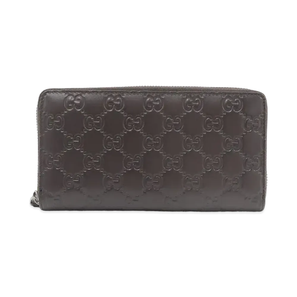 GUCCI Guccissima Round Fastener Wallet "Black"