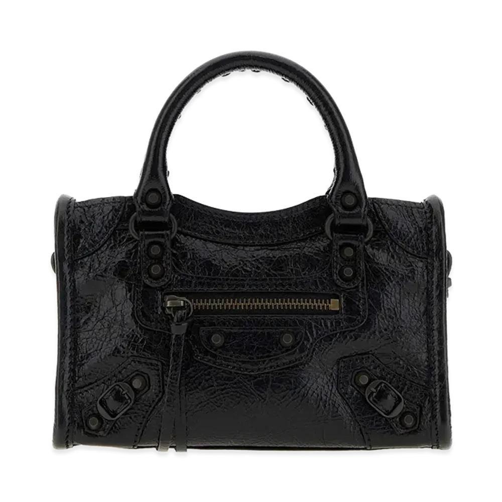 BALENCIAGA Women's Leather Nano Le City Handbag "Black"