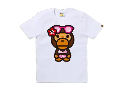A BATHING APE Women's Big Baby Lisa Summer Tee "White"