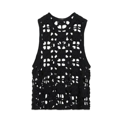 TAAKK ALL EMBROIDERY JERSEY TANK TOP "BLACK"
