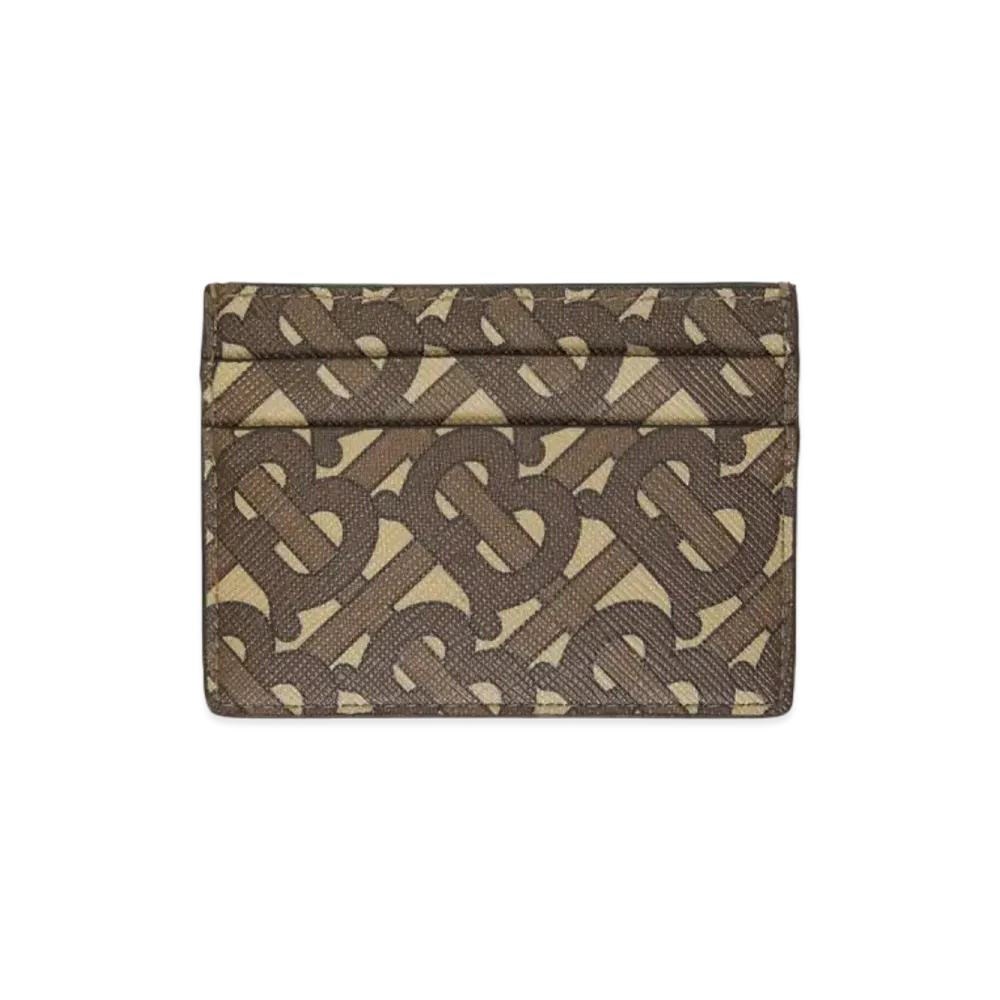Burberry Monogram Print E-canvas Card Case "Bridle Brown"