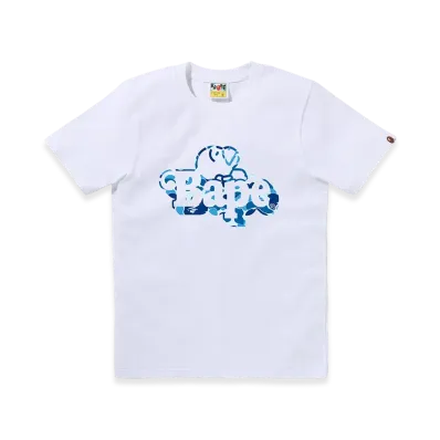 A BATHING APE Ladies Milo On Bape Tee "White/Blue"