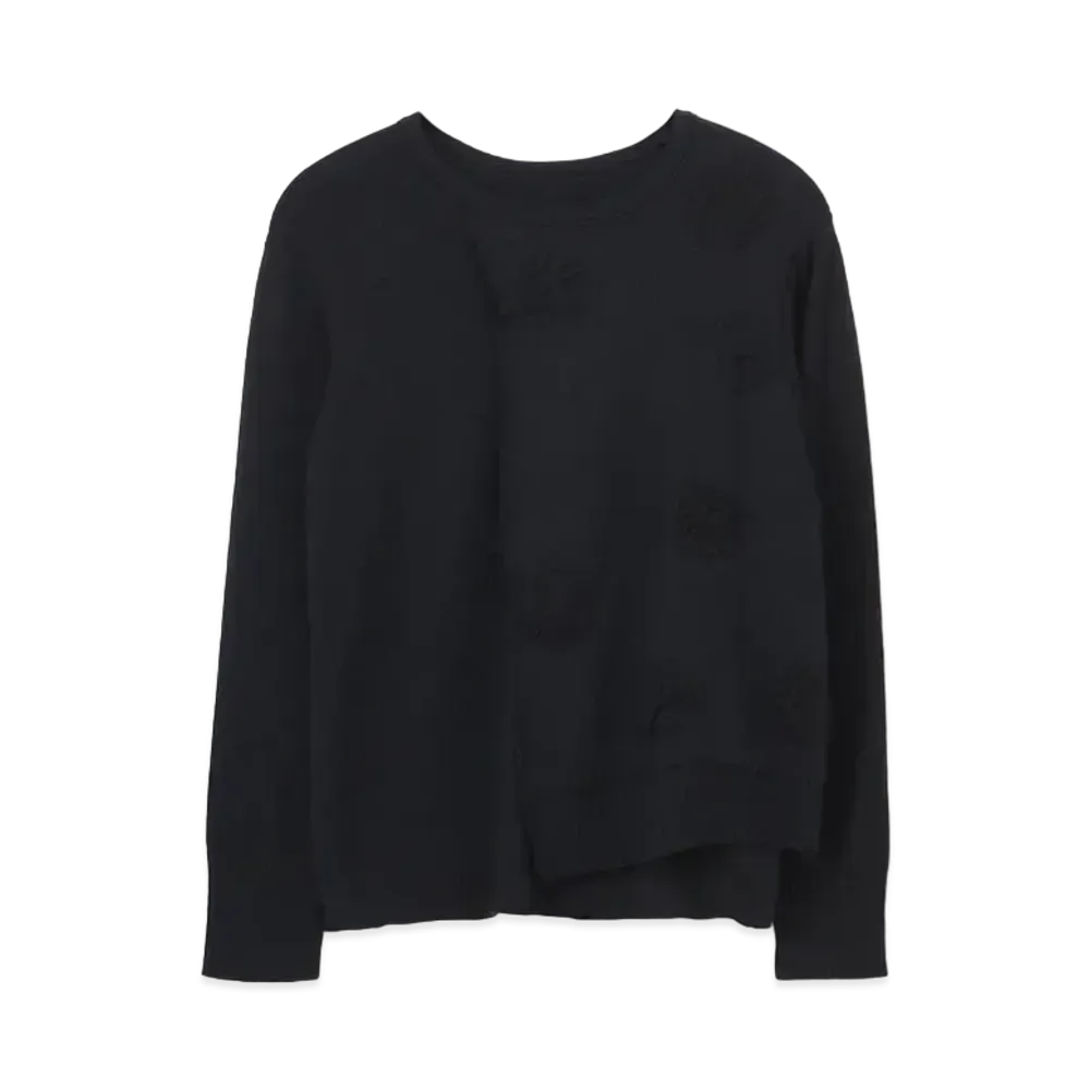 Yohji Yamamoto 12G PS DOT JQ2X2 RIB HALF BODY DOUBLE PO "Black"