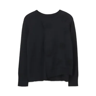 Yohji Yamamoto 12G PS DOT JQ2X2 RIB HALF BODY DOUBLE PO "Black"