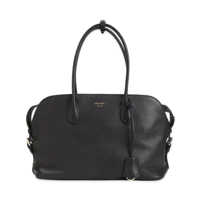 PRADA Wonen's Leather Large Shopping Bag "Black"