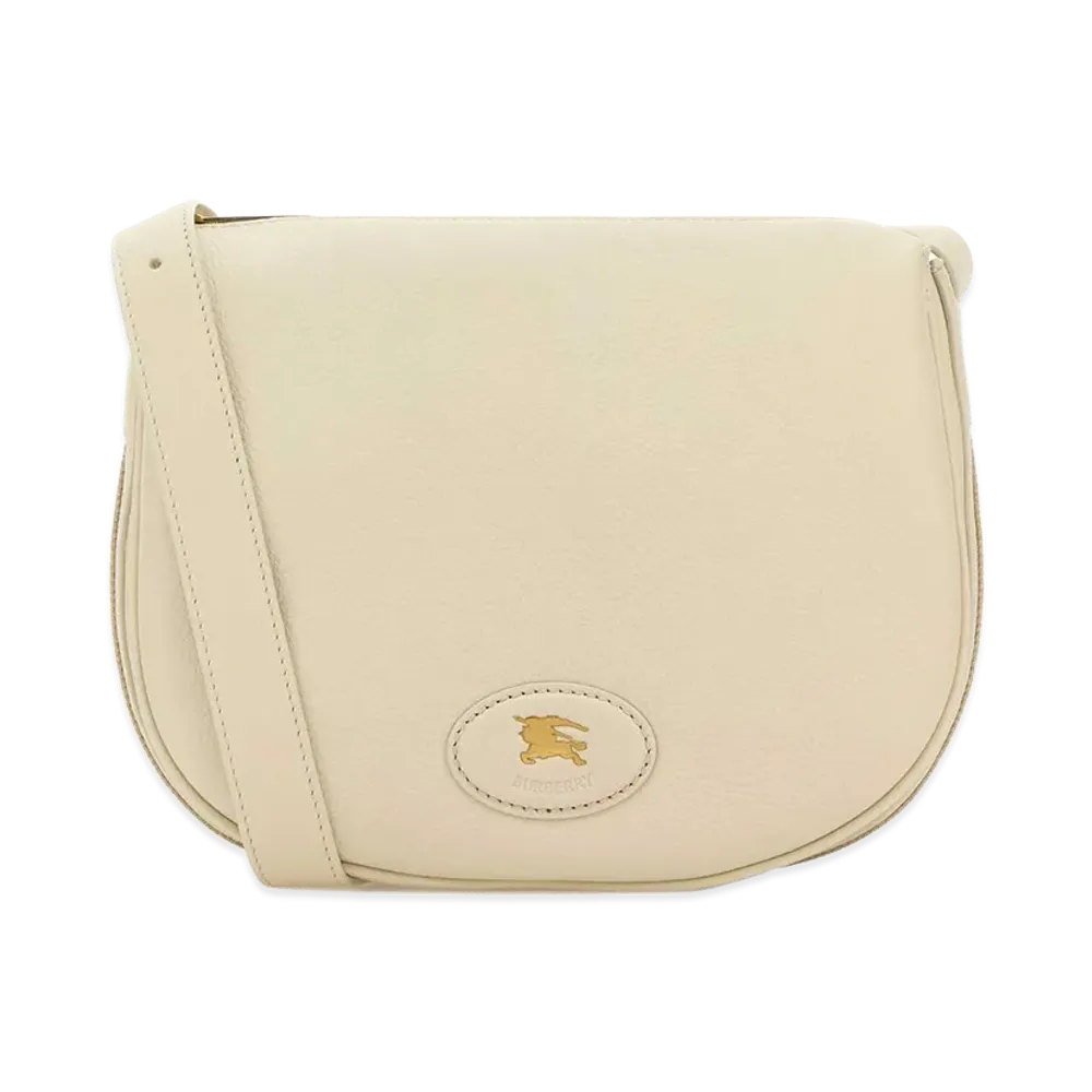 Burberry Women's Leather Tavistock Crossbody Bag "Ivory"