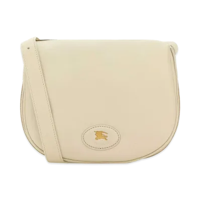 Burberry Women's Leather Tavistock Crossbody Bag "Ivory"