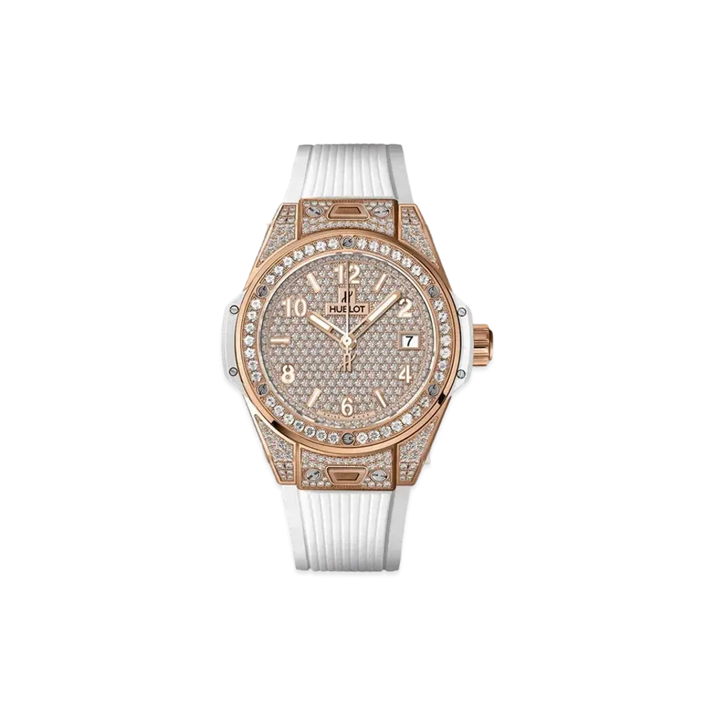 HUBLOT Big Bang One Click King Gold White Full Pave 39mm