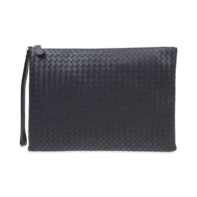 Bottega Veneta Lambskin Clutch Bag "Blue"