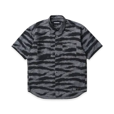 NEIGHBORHOOD Camo Pattern Chambray Shirt SS "Black"