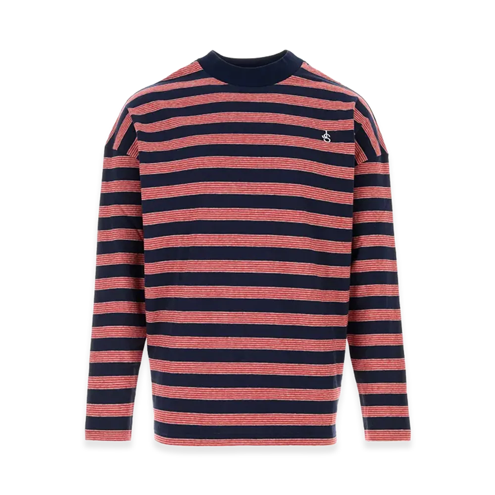 Jil Sander Embroidered Cotton Long Sleeve T-Shirt "Multicolor"