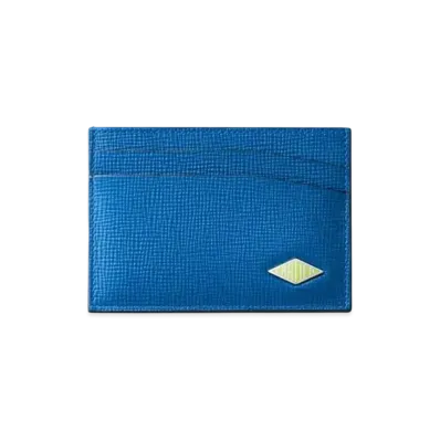 Cartier Double Card Holder, Cartier Losange "Ocean Blue/Lime"