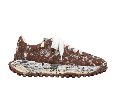 Maison MIHARA YASUHIRO LARRY OG Sole Sputtering Paint Canvas Low-top Sneakers "Brown"
