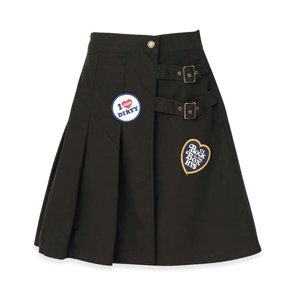 HYSTERIC GLAMOUR Women's Military Pleated Wrap Skirt "Black"
